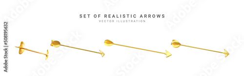 Set of realistic arrows. Vector illustration