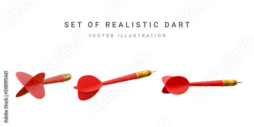 Set of realistic darts. Vector illustration photo