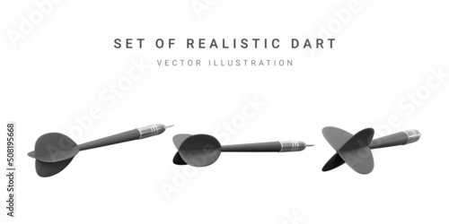 Set of realistic darts. Vector illustration