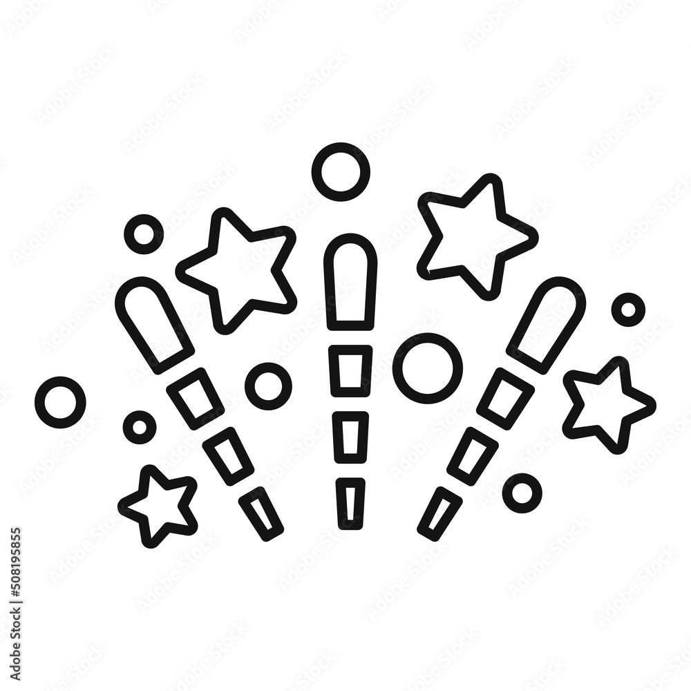 Fototapeta premium Carnival firework icon outline vector. Star event