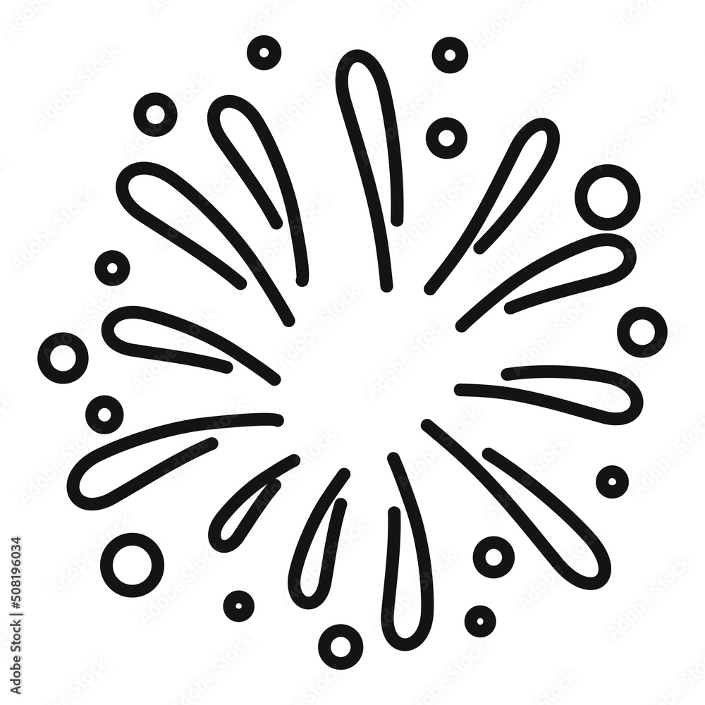 July firework icon outline vector. Carnival party July firework icon outline vector. Carnival party