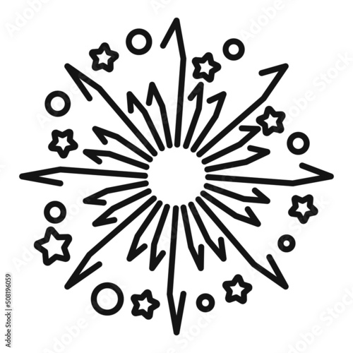 Fun firework icon outline vector. Star event