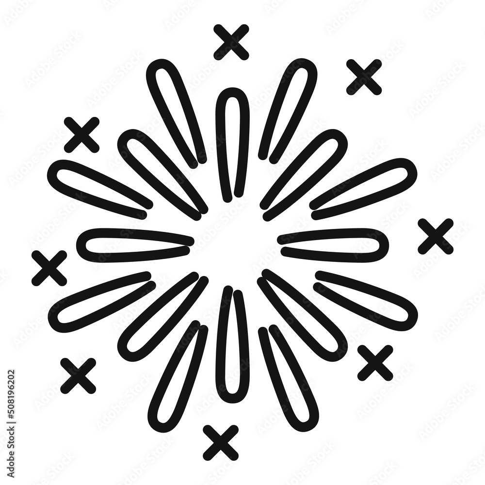 Ribbon firework icon outline vector. Event carnival Ribbon firework icon outline vector. Event carnival