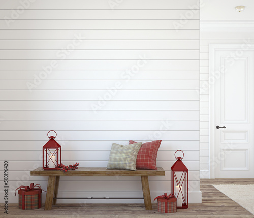 Christmas farmhouse entrywa...