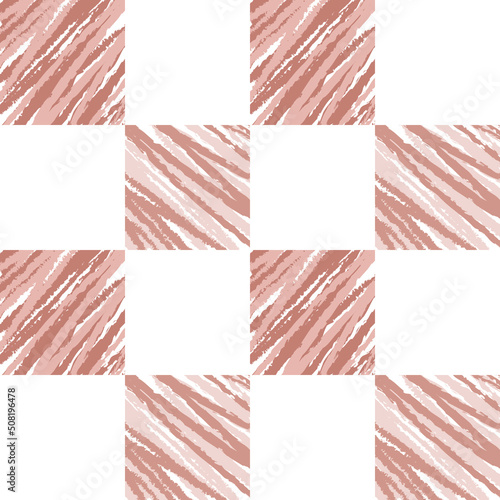 Geometric vintege beige grunge texture. Abstract square seamless pattern. photo