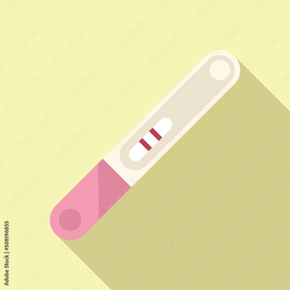 Pregnant test icon flat vector. Family doctor Pregnant test icon flat vector. Family doctor
