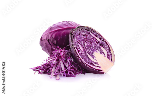 Purple cabbage isolated on white background