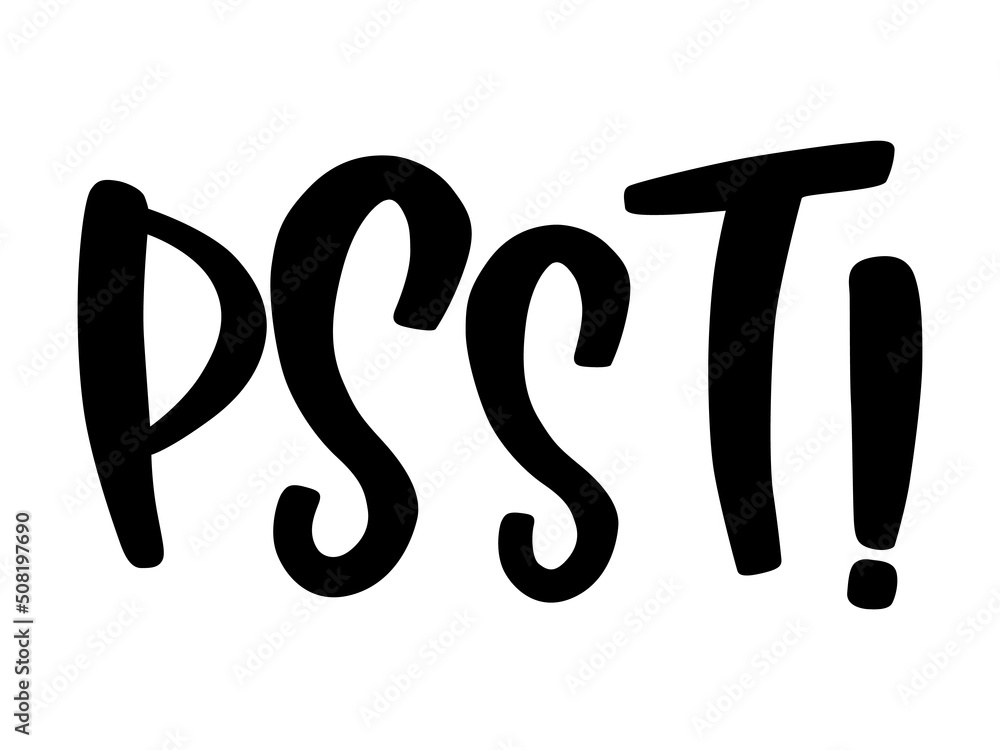 Psst word. Comic lettering. Text sound effects. Psst word. Comic lettering. Text sound effects.
