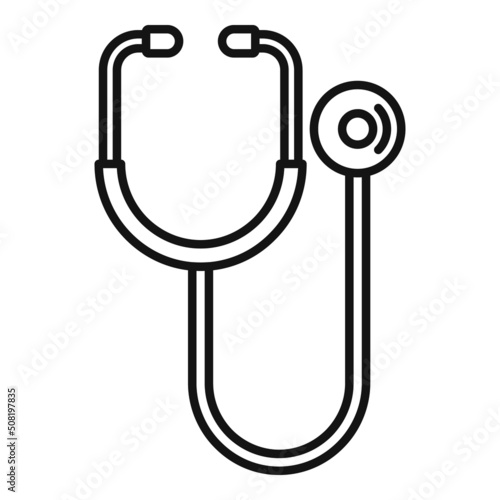 Doctor stethoscope icon outline vector. Family health