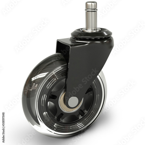 Wheels of chair isolated on white background,black wheel