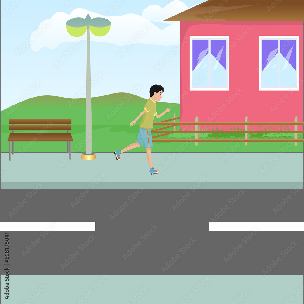 Fototapeta premium boy skate