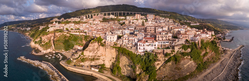 Obraz na płótnie Aerial view of Pizzo Calabro, Vibo Valentia, Calabria, Italy w salonie