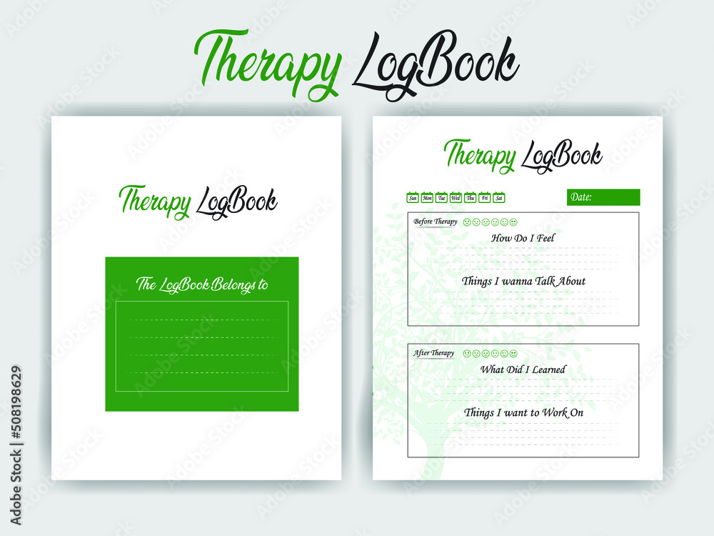 KDP Interior Design - Therapy Journal Interior  - Printable Low-Content Books, Organizer, Planner, Notebook, Diary