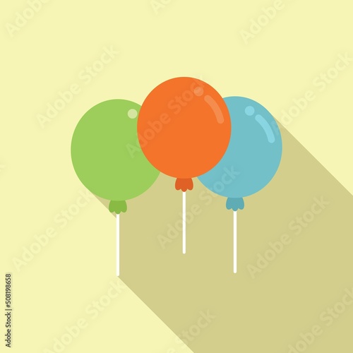 Event balloons icon flat vector. Company event