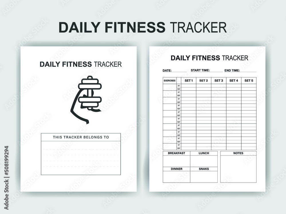 KDP Interior Design - Daily Fitness Tracker Interior - Printable Low ...
