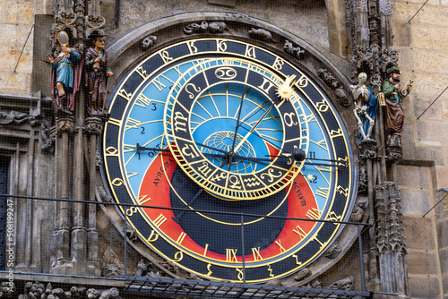 Photography Astronomical Clock in the center of Prague, Czech Republic