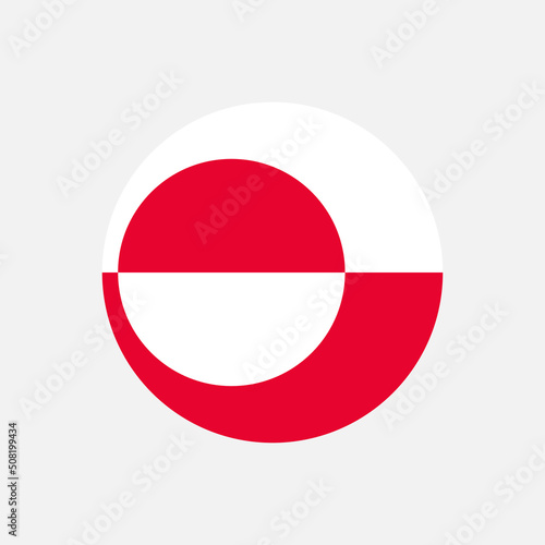 Country Greenland. Greenland flag. Vector illustration.