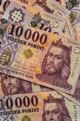 Hungarian forint banknotes.