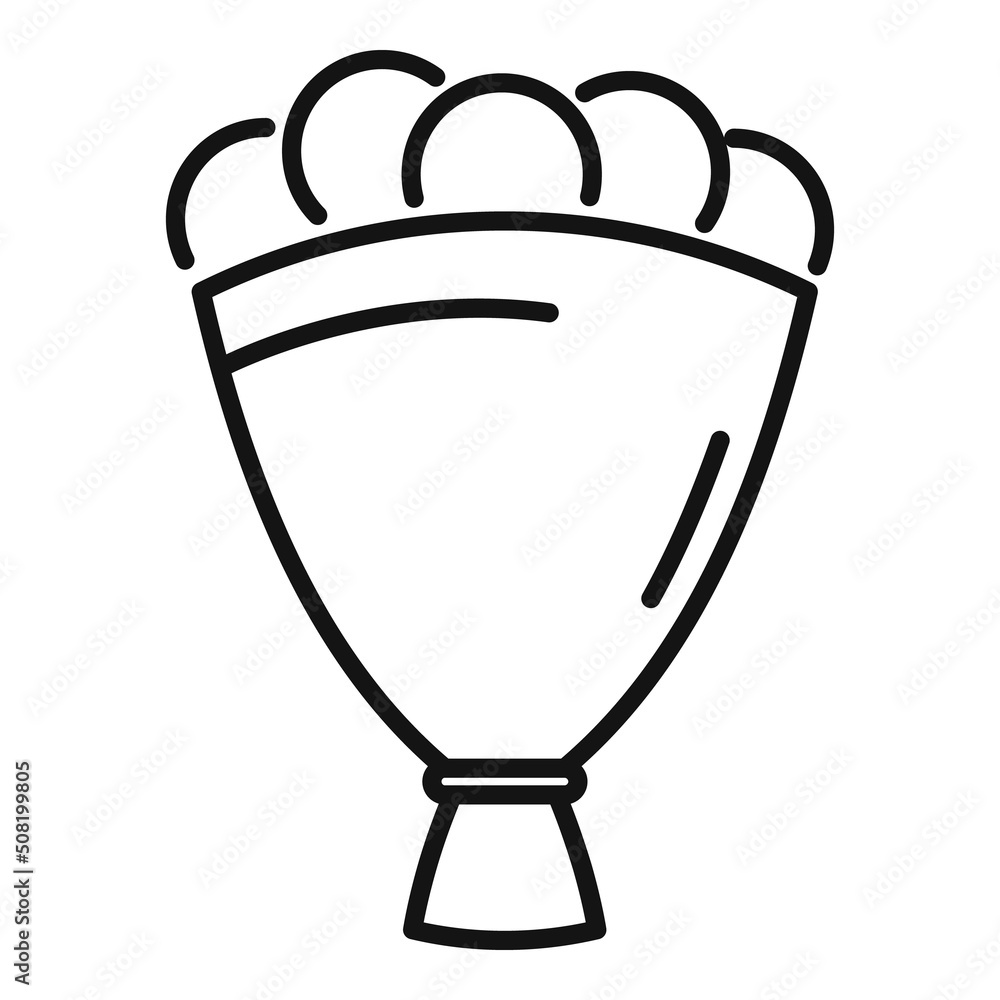 Flower bouquet icon outline vector. Calendar event