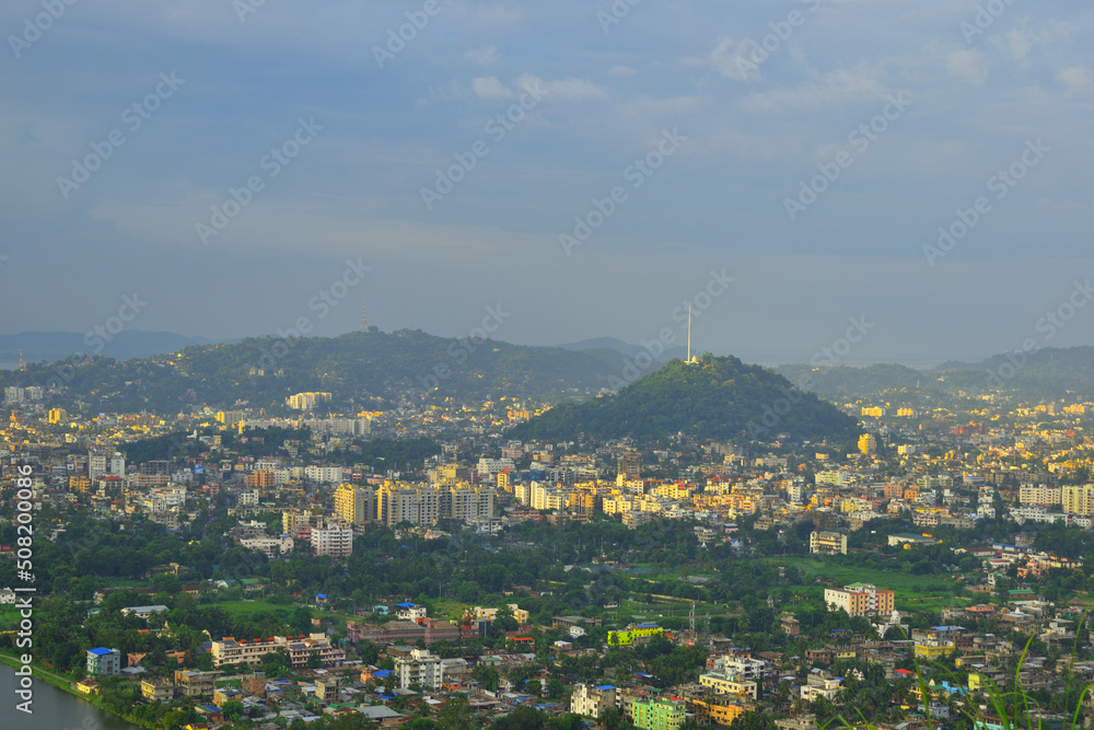 View of  Guwahati city in Assam, India