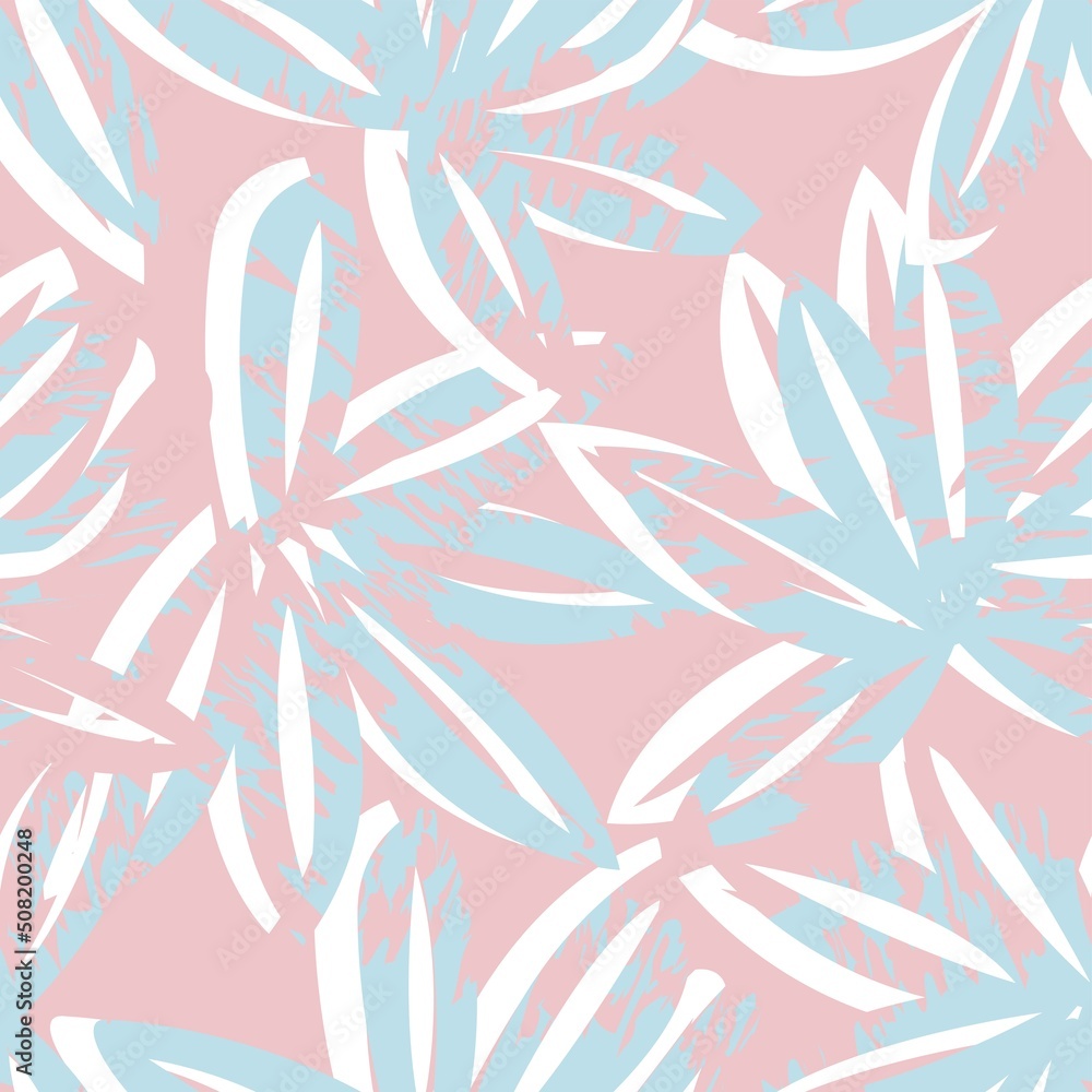 Fototapeta premium Floral Brush strokes Seamless Pattern Design