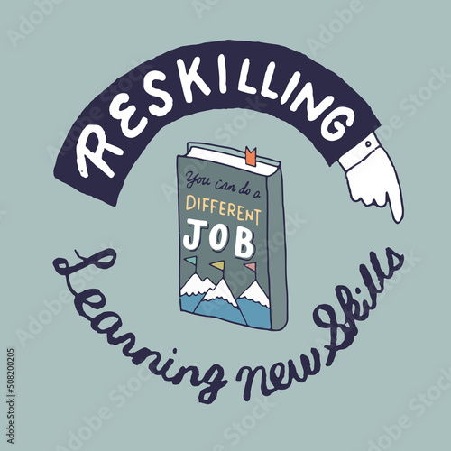 リスキリングのイラスト reskilling