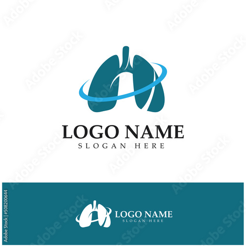 lung health and care logo template,emblem,design concept,creative symbol,icon,vector illustration.