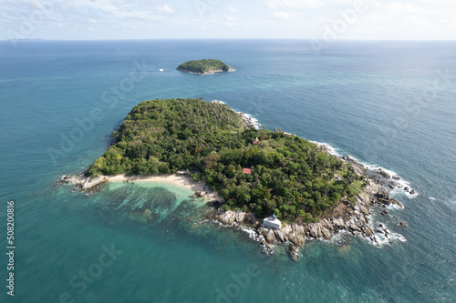 Aerial view Phomthep or Promthep cave icon of Phuket, Thailand. Aerial view Phromthep cave view point at Phuket,