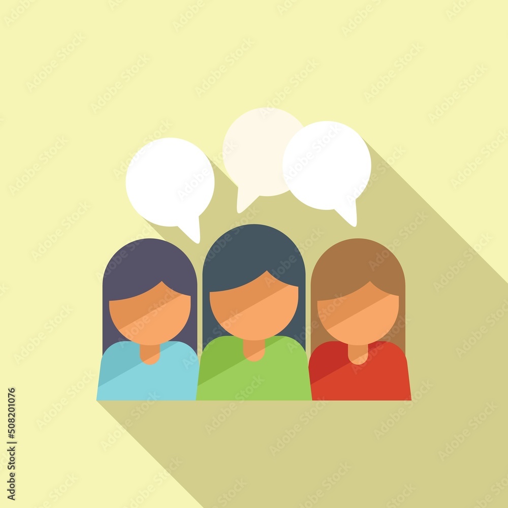 People meeting icon flat vector. Online forum People meeting icon flat vector. Online forum