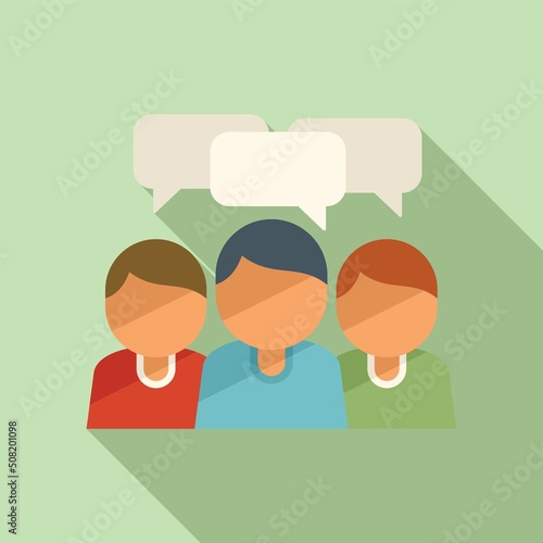 People group icon flat vector. Social meeting