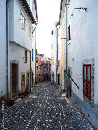 typical houses and street in Lisbon  Portugal
