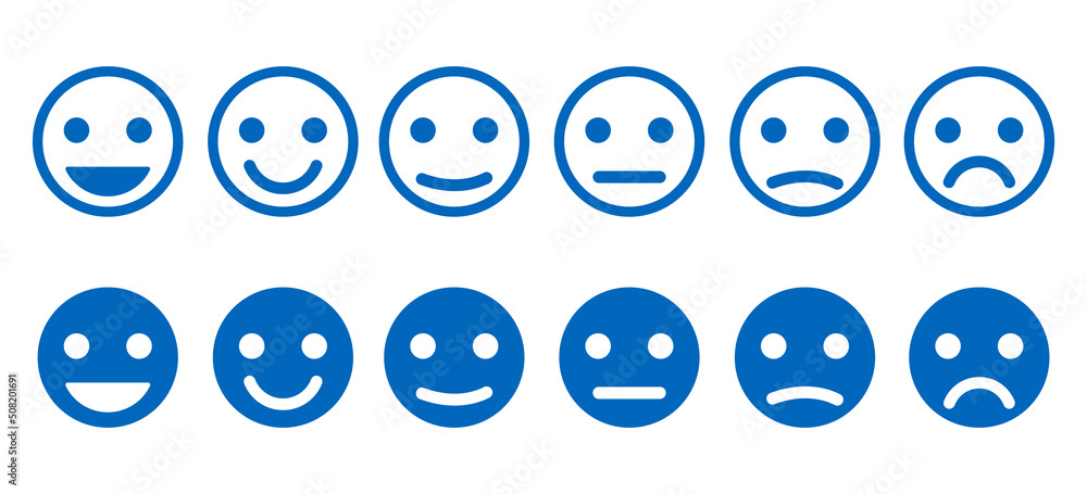 Emoji faces.Set of Emoji icon.Feedback sign.Emoticons.Simple emoticons line icons.Mood.Smile icons Emoji faces.Set of Emoji icon.Feedback sign.Emoticons.Simple emoticons line icons.Mood.Smile icons
