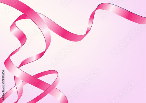 Pink vector abstract dynamic ribbon wave background.