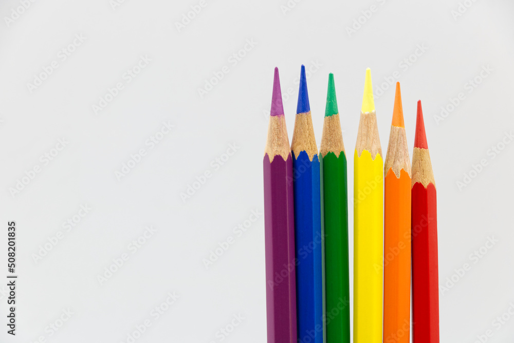 Crayon, a color symbol of LGBT pride, on a white background. Crayon, a color symbol of LGBT pride, on a white background.