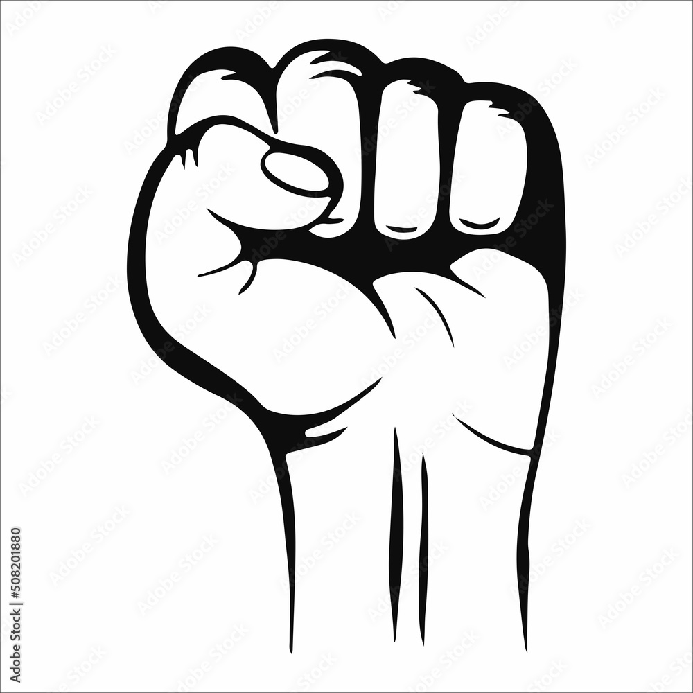 Put together a black-and-white Concept of protest, rebellion, political demands, revolution, unity, cooperation, lives matter, don't give up. isolated vector icon. Hand up, elections. Put together a black-and-white Concept of protest, rebellion, political demands, revolution, unity, cooperation, lives matter, don't give up. isolated vector icon. Hand up, elections.