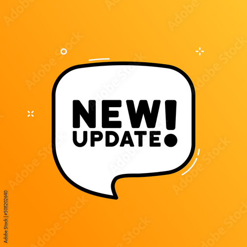 Speech bubble with New update text. Boom retro comic style. Pop art style. Vector line icon for Business and Advertising