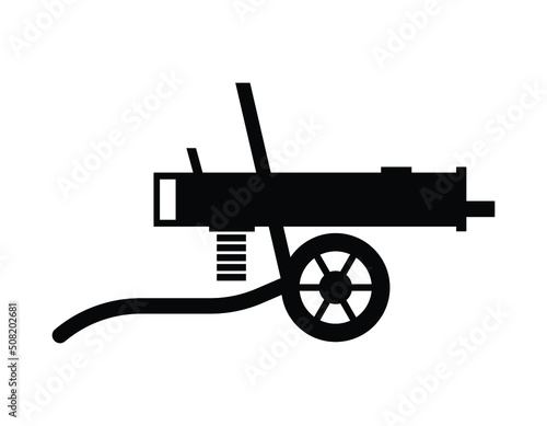 vintage machine gun icon, vector illustration 
