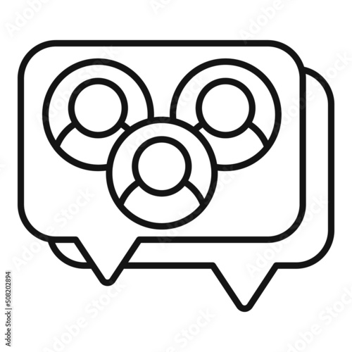 Online media chat icon outline vector. People forum