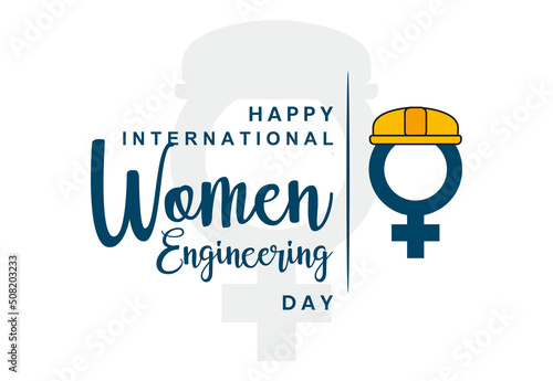 International Women in Engineering Day, Holiday concept. Template for background, banner, card, poster, t-shirt with text inscription, vector eps 10