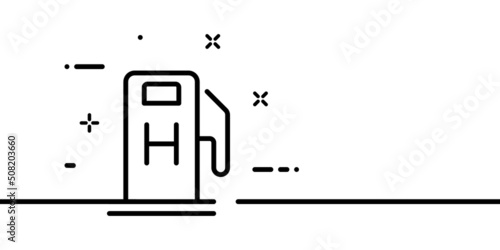 Water filling station line icon. Liquid, eco, clean, drink, nature.. Technology concept. One line style. Vector line icon for Business and Advertising