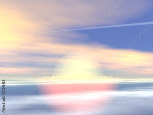 幻想的な飛行機雲と発光体 © TATSUYA OZAKI
