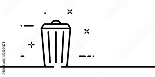 Trash can line icon. Waste, garbage, throw away, recycle. Ecology concept. One line style. Vector line icon for Business and Advertising