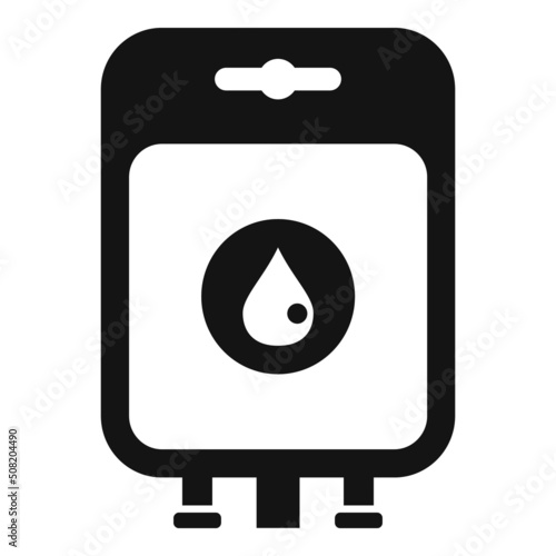 Blood donation pack icon simple vector. Charity donate