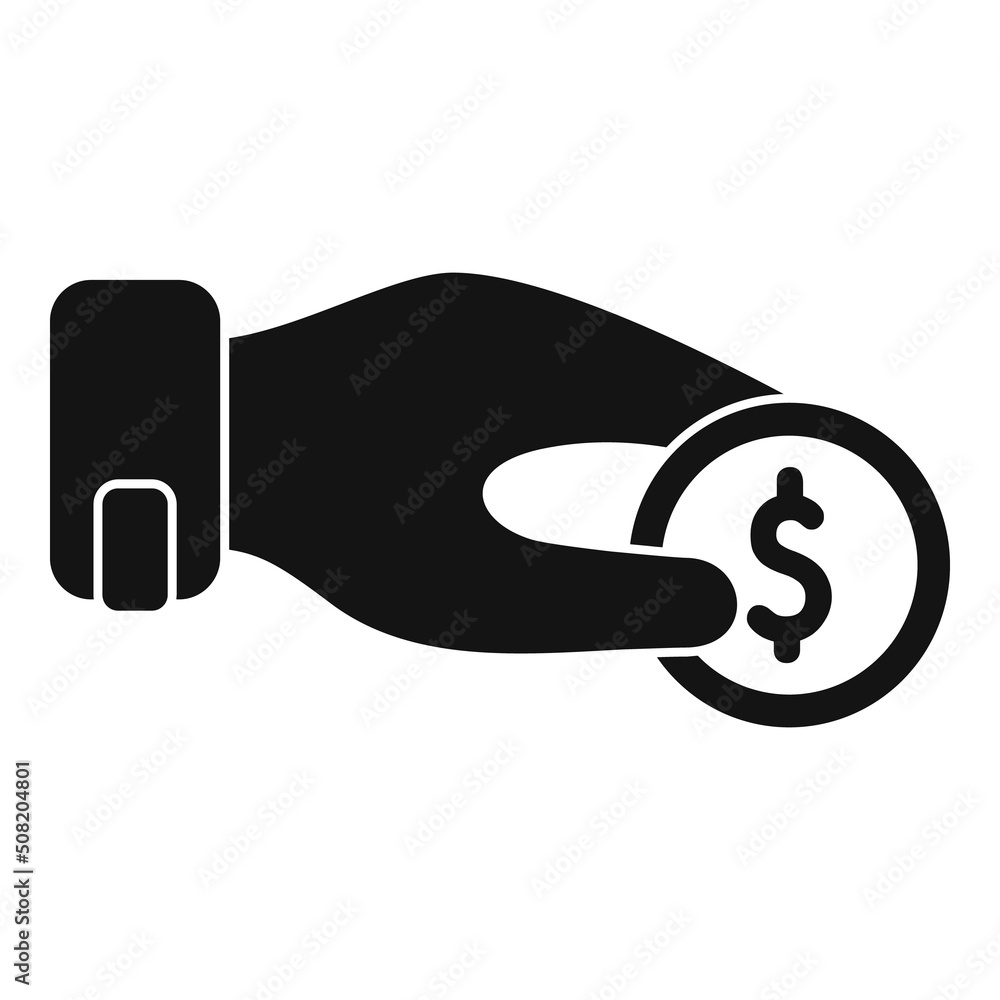 Take coin charity icon simple vector. Help donate Take coin charity icon simple vector. Help donate