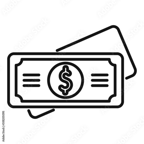 Cash charity icon outline vector. Donate help
