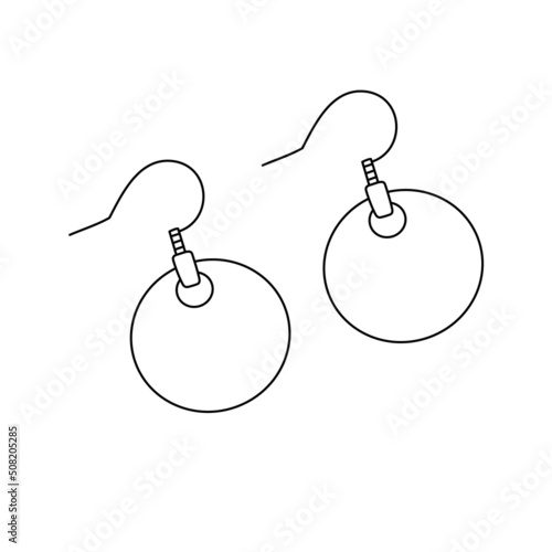 Circle-shaped simple earrings vector illustration