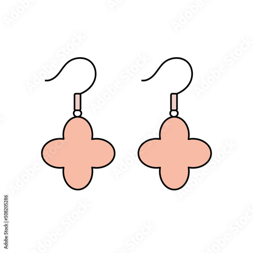 Clover-shaped earrings vector illustration