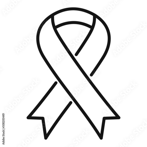 Charity ribbon icon outline vector. Help hand