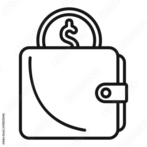 Money wallet icon outline vector. Charity donate