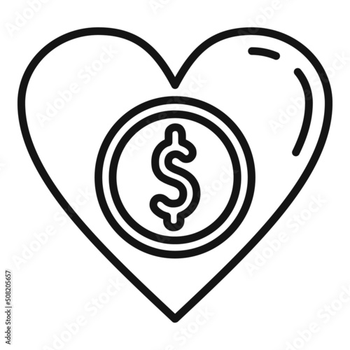 Love charity icon outline vector. Help hand
